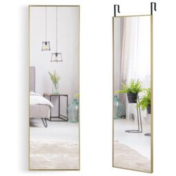 Costway Full-Length Over The Door Mirror Hanging/wall-Mounted Dressing Mirror-Gold - thumbnail 1