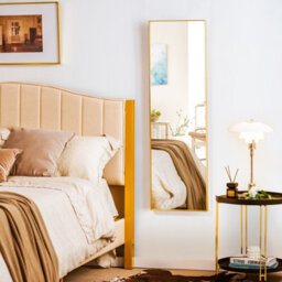 Costway Full-Length Over The Door Mirror Hanging/wall-Mounted Dressing Mirror-Gold - thumbnail 3