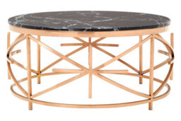 Orsina Luxurious Black Marble Coffee Table, Marble Top Display Coffee Table For Livingroom, Decorative Table