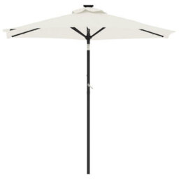 Walplus Garden Parasol With Leds And Steel Pole White 225X225X212Cm - thumbnail 4