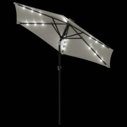 Walplus Garden Parasol With Leds And Steel Pole White 225X225X212Cm - thumbnail 8