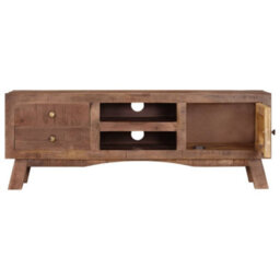 Berkfield Tv Cabinet 110X30X40 Cm Rough Mango Wood - thumbnail 5