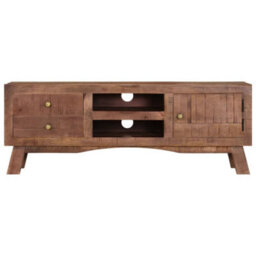 Berkfield Tv Cabinet 110X30X40 Cm Rough Mango Wood - thumbnail 4