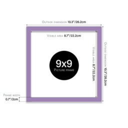 9X9 Purple Picture Frame (22.9 X 22.9Cm) Poster, Photo, Artwork, Gallery Wall Or Print - thumbnail 3