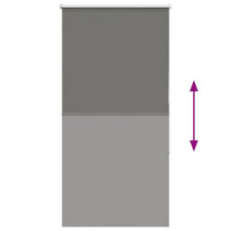 Berkfield Durable Roller Blind Blackout Grey 75X150 Cm Fabric Width 70.7 Cm Polyester - thumbnail 5
