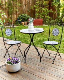 Beliani Set Of 2 Garden Chairs Camprena Metal Black - thumbnail 2