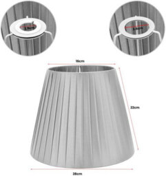 3 Pack Fabric Coolie Lampshades 28Cm Silver With A60 Led Bulb  Pendant, Ceiling & Table Lamp Shades - thumbnail 3