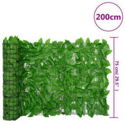 Berkfield Balcony Screen With Green Leaves 200X75 Cm - thumbnail 6