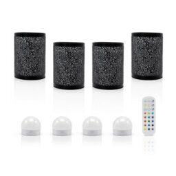 Auraglow Omniance Seraphine Rechargeable Wireless Table Lamp With Remote - Black - 4 Lamps, 4 Light Sources, 1 Remote - thumbnail 1