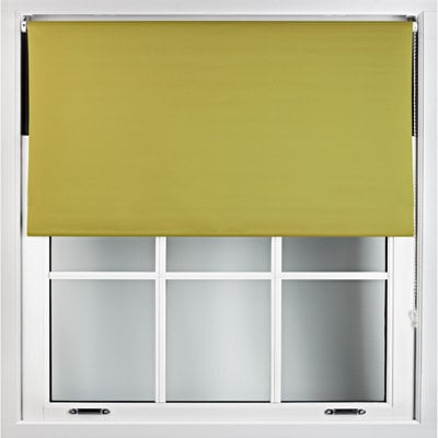 Furnished Blackout Roller Blinds With Metal Fittings- Green Trimmable Blind For Windows And Doors (W)215Cm (L)165Cm