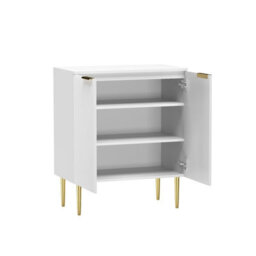 Hygrad Built to Survive Storage Cabinet White Wooden Living Room Office Home Display Cabinet Gold Legs - thumbnail 5