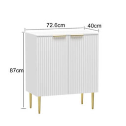 Hygrad Built to Survive Storage Cabinet White Wooden Living Room Office Home Display Cabinet Gold Legs - thumbnail 6