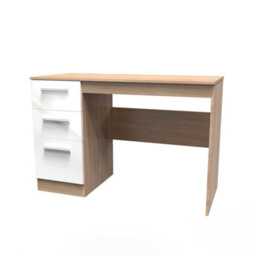 Trent 3 Drawer Desk In White & Bardolino Oak (Ready Assembled) - thumbnail 3