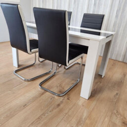 Kosy Koala Modern White And Black Dining Table Set With 4 Faux Leather Chairs Dining Room Furniture - thumbnail 4