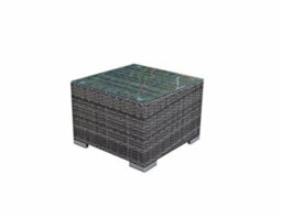 Signature Weave Jessica Wicker 2 X Sun Lounger Chair & Side Drinks Table Grey - thumbnail 3