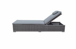 Signature Weave Jessica Wicker 2 X Sun Lounger Chair & Side Drinks Table Grey - thumbnail 8