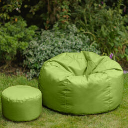 Icon Kingston Adult Classic Indoor Outdoor Bean Bag & Square Footstool Pouffe Lime - thumbnail 4
