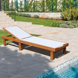 Costway Patio Fabric Chaise Lounge Chair Outdoor 5-Position Adjustable Recliner - thumbnail 5