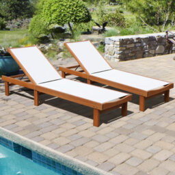 Costway Patio Fabric Chaise Lounge Chair Outdoor 5-Position Adjustable Recliner - thumbnail 4