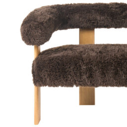 Beliani Sofa 2 Seater Ilbro Faux Fur Dark Brown/ Light Brown - thumbnail 7
