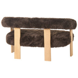 Beliani Sofa 2 Seater Ilbro Faux Fur Dark Brown/ Light Brown - thumbnail 6