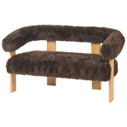 Beliani Sofa 2 Seater Ilbro Faux Fur Dark Brown/ Light Brown - thumbnail 5