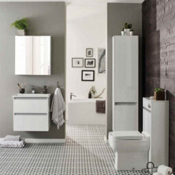 Clifton Bathroom Right Handed 2 Drawer Combination Unit With L Shape Basin 1100mm Wide (Urban) - White - Brassware Not Included - thumbnail 2