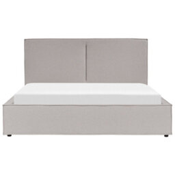Beliani Ottoman Bed Fabric Moissac 180 X 200 Cm (Eu Super King) Light Grey - thumbnail 4