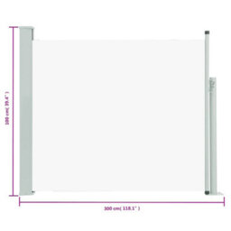 Walplus Patio Retractable Side Awning Garden Sun Shade Canopy Gazebo For Back Door, Porch, Patio 100X300 Cm Cream - thumbnail 8