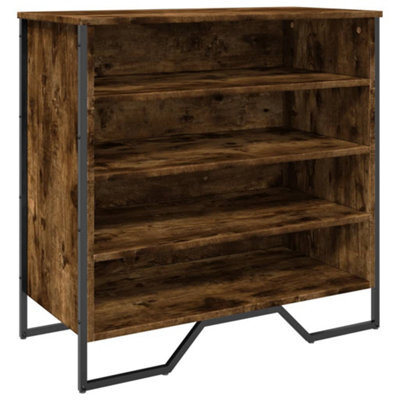 Berkfield Elegant Shoe Cabinet Smoked Oak 80X38X78 Cm Engineered Wood