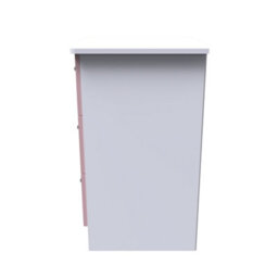 Harrow 3 Drawer Bedside Cabinet In Kobe Pink & White (Ready Assembled) - thumbnail 2