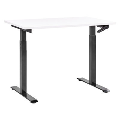 Beliani Manual Adjustable Standing Desk Destines White/ Black 120 Cm 72 Cm - image 1