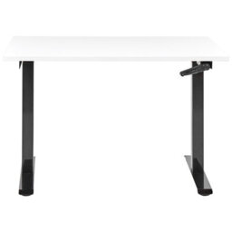 Beliani Manual Adjustable Standing Desk Destines White/ Black 120 Cm 72 Cm - thumbnail 4