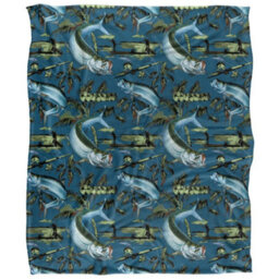 Jq Licensing Jl-Jp-Jq Silky Tiki Flower Fishing Supersoft Blanket Blue (One Size) - thumbnail 1