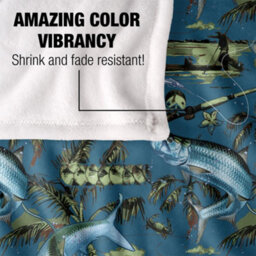 Jq Licensing Jl-Jp-Jq Silky Tiki Flower Fishing Supersoft Blanket Blue (One Size) - thumbnail 4