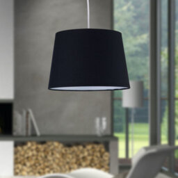 First Choice Lighting Black Cotton 28Cm Tapered Cylinder Pendant Or Lamp Shade - thumbnail 4
