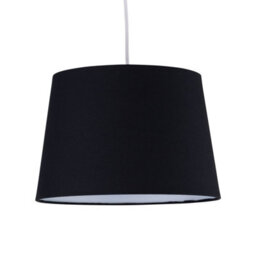 First Choice Lighting Black Cotton 28Cm Tapered Cylinder Pendant Or Lamp Shade
