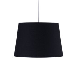 First Choice Lighting Black Cotton 28Cm Tapered Cylinder Pendant Or Lamp Shade - thumbnail 2