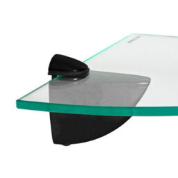 Harbour Housewares 2X Floating Glass Corner Shelves - 30Cm - Black Brackets - Bathroom Shower Storage Vanity Display Unit Shelf - thumbnail 7