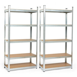 Vonhaus Garage Shelving Units - Pack Of Two 1.8M Heavy Duty Shelving Units - 5-Tier Units For Storage, 175Kg Capacity Per Shelf - thumbnail 1