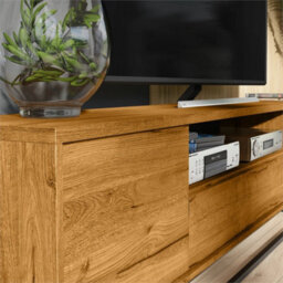 200Cm Tv Unit Oak  Metal Frame, Modern Media Cabinet Storage - thumbnail 4