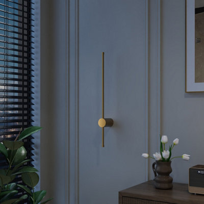 Darphe 12W Gold Line Wall Lamp,metallic Linear Warm Led Wall Lamp - image 1