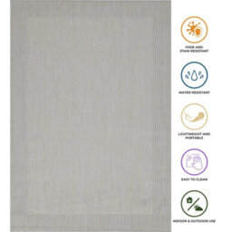 Homeart Outdoor Rugs Easy Cleaning Area Rugs For Balcony,garden,picnic,uv Weather Resistant  Grey Cream, 80 X 150 Cm - thumbnail 6