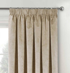 Enhanced Living Cream Velvet, Supersoft, 100% Blackout, Thermal (Single) Door Curtain With Tape Top - 66 X 84 Inch (168X214Cm) - thumbnail 2