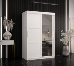Arte Ramiro Ii Contemporary 2 Sliding Door Wardrobe 5 Shelves 2 Rails White Matt (H)2000mm (W)1200mm (D)620mm - thumbnail 2