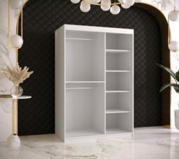 Arte Ramiro Ii Contemporary 2 Sliding Door Wardrobe 5 Shelves 2 Rails White Matt (H)2000mm (W)1200mm (D)620mm - thumbnail 3