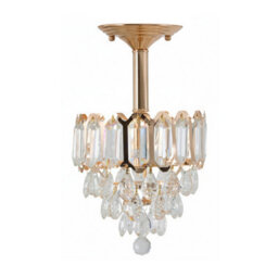 Living And Home E14 Luxury Gold Crystal Pendant Light With Multi-Layer Design, 40W