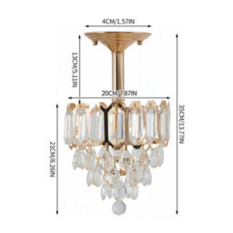 Living And Home E14 Luxury Gold Crystal Pendant Light With Multi-Layer Design, 40W - thumbnail 5