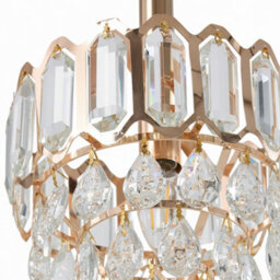 Living And Home E14 Luxury Gold Crystal Pendant Light With Multi-Layer Design, 40W - thumbnail 7
