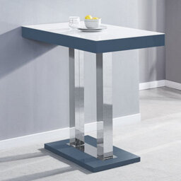 Furniture in Fashion Caprice White Grey Gloss Bar Table With 4 Candid White Stools - thumbnail 2